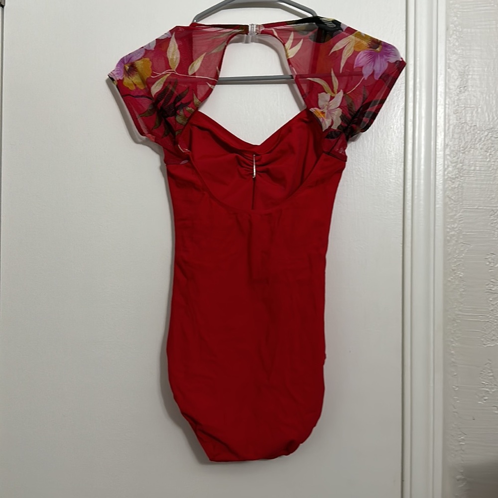 Eleve Leotard - Size Small. Red Body, Red Mesh Wi… - image 2